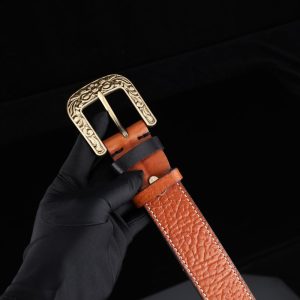 Ornate Leather Buckle Belt